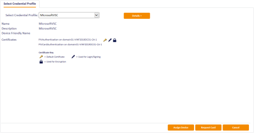 Select credential profile